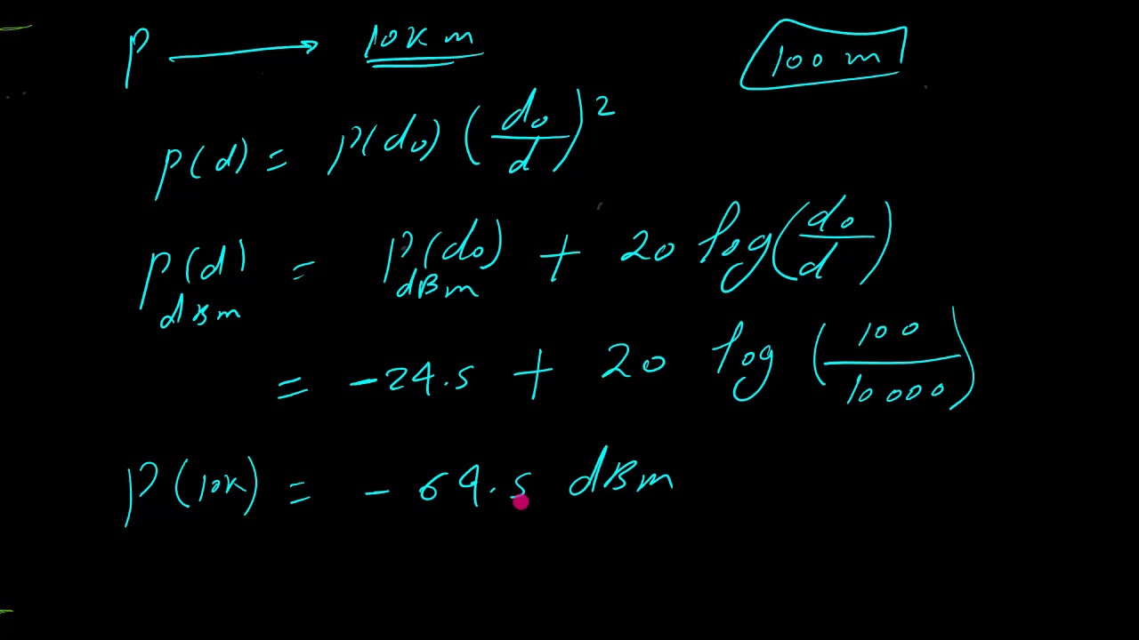Wireless communications channels - examples free space models شرح عربي