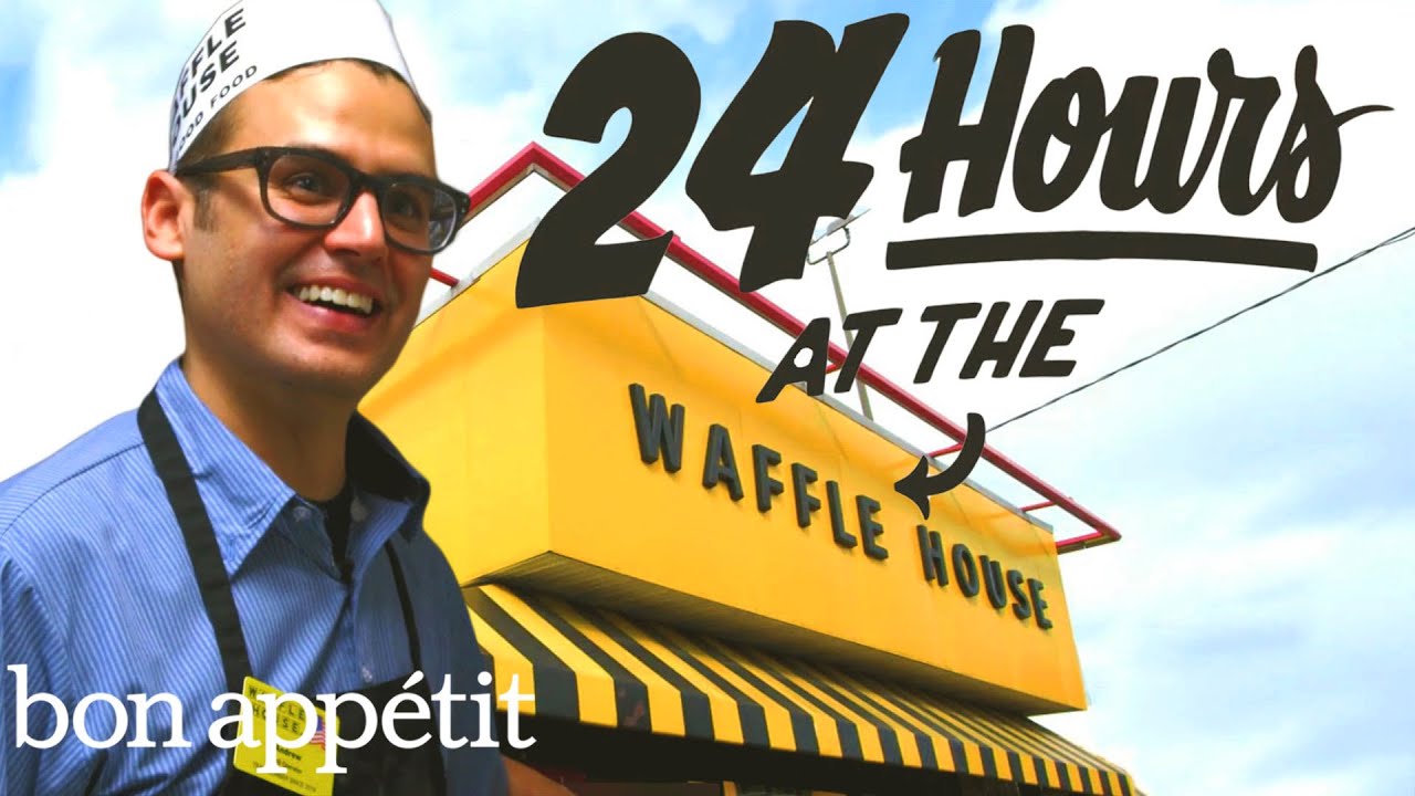 Работаем 24 часа подряд в Waffle House | Приятного аппетита!