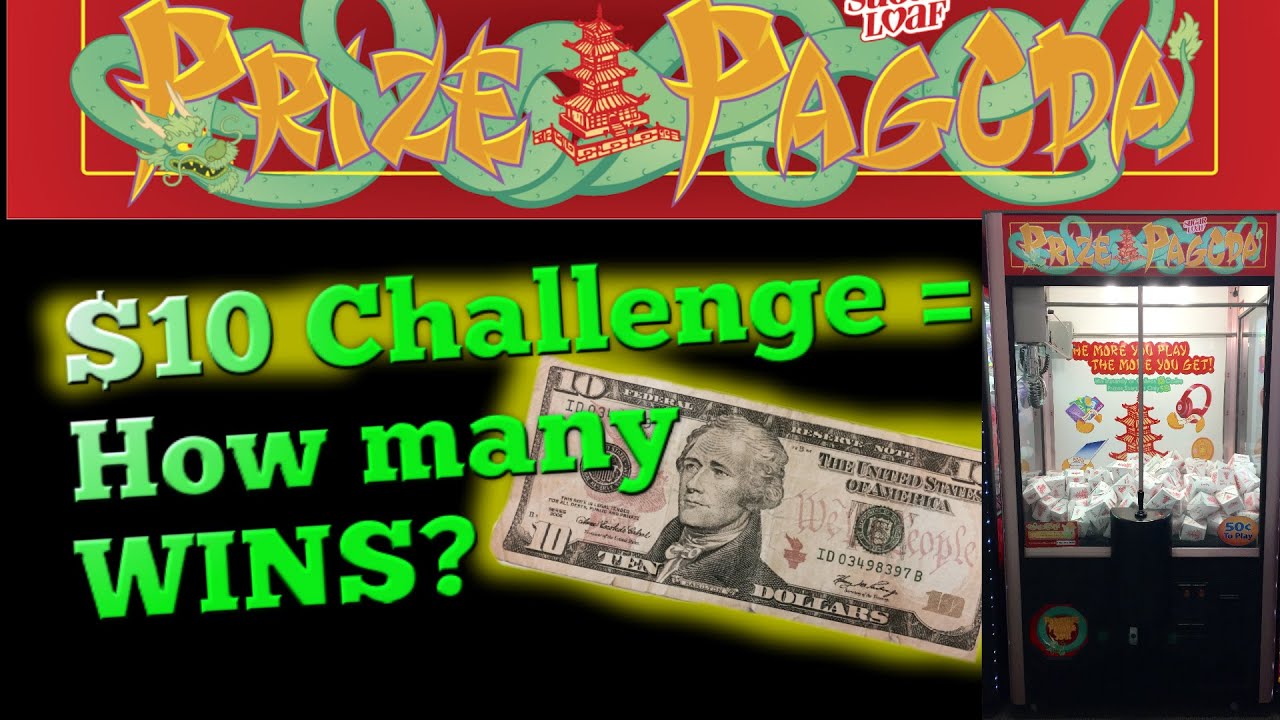 $10 Prize Pagoda Claw Machine Challenge! How many wins?