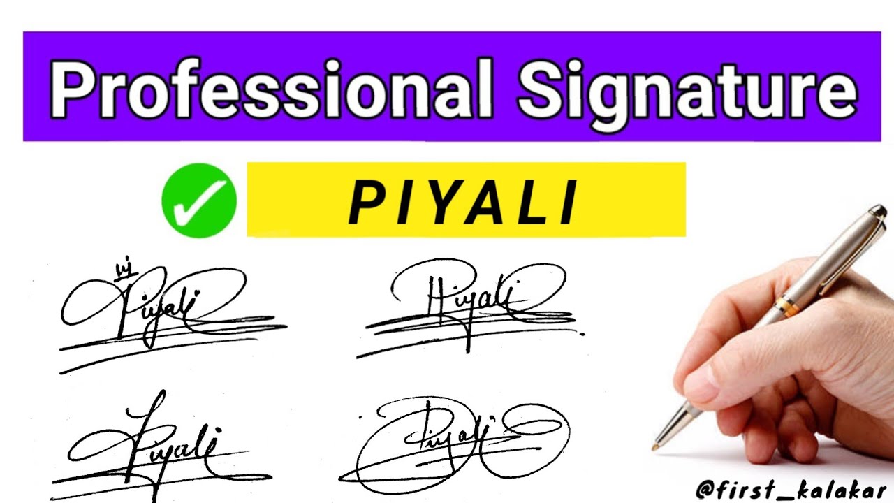 Letter P easy signature style | Piyali name signature style | Comment Your Name 🌟 First Kalakar