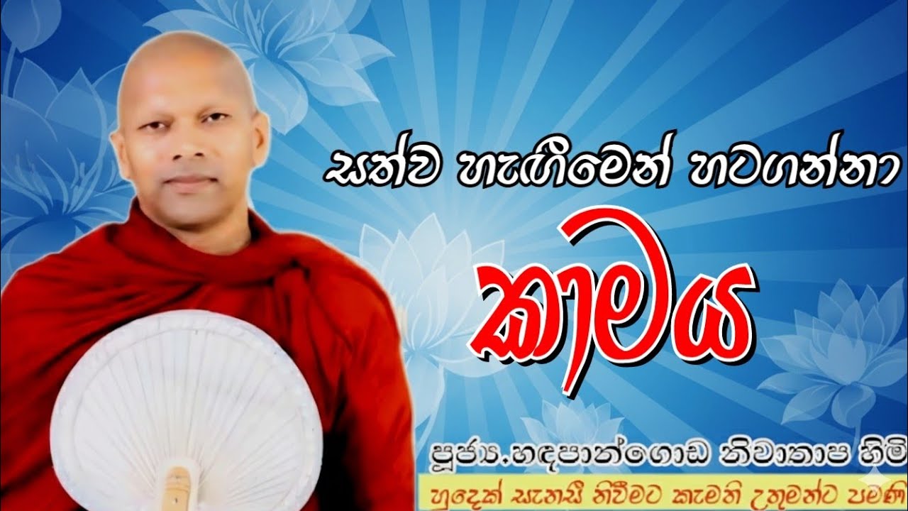 සත්ව හැඟීමෙන් හටගන්නා කාමය #ven.Hadapangoda Niwathapa thero#dharmayai obai #pahura