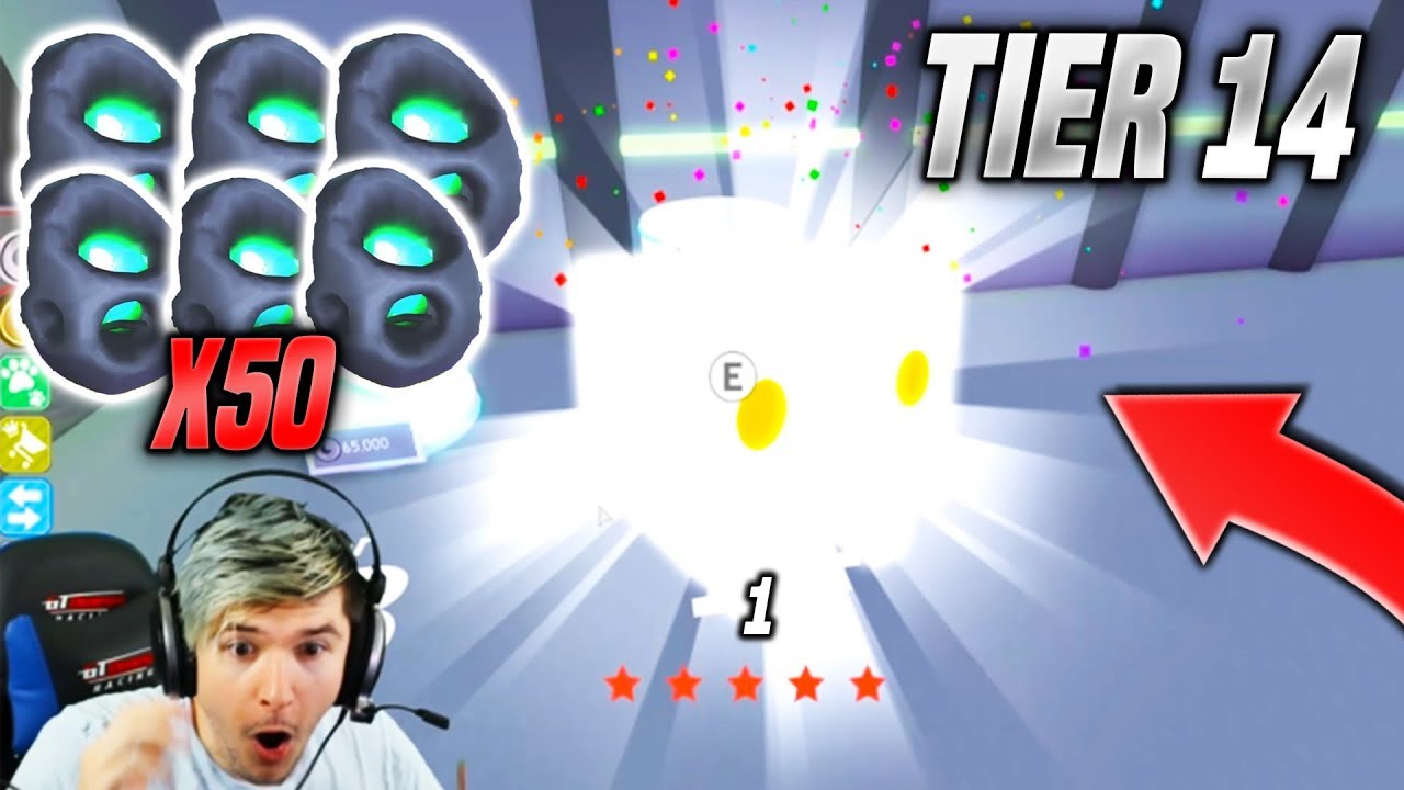 OPENING 50 TIER 14 PETS IN PET SIMULATOR! *RAREST PET* (Roblox)