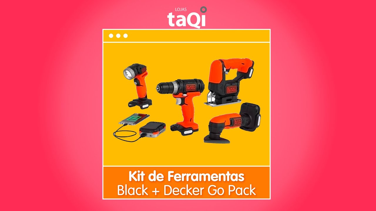 Kit de Ferramentas Black + Decker Go Pack, 4 em 1