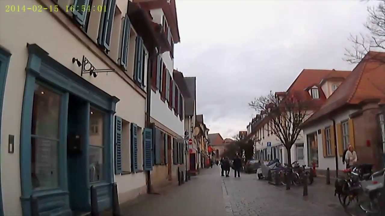 D: Erlangen. Fahrt durch die Innenstadt. Februar 2014