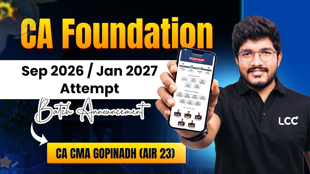 Intermediate Completed? Start CA Foundation Now | Complete Roadmap 2026 | Lakshya Hyderabad