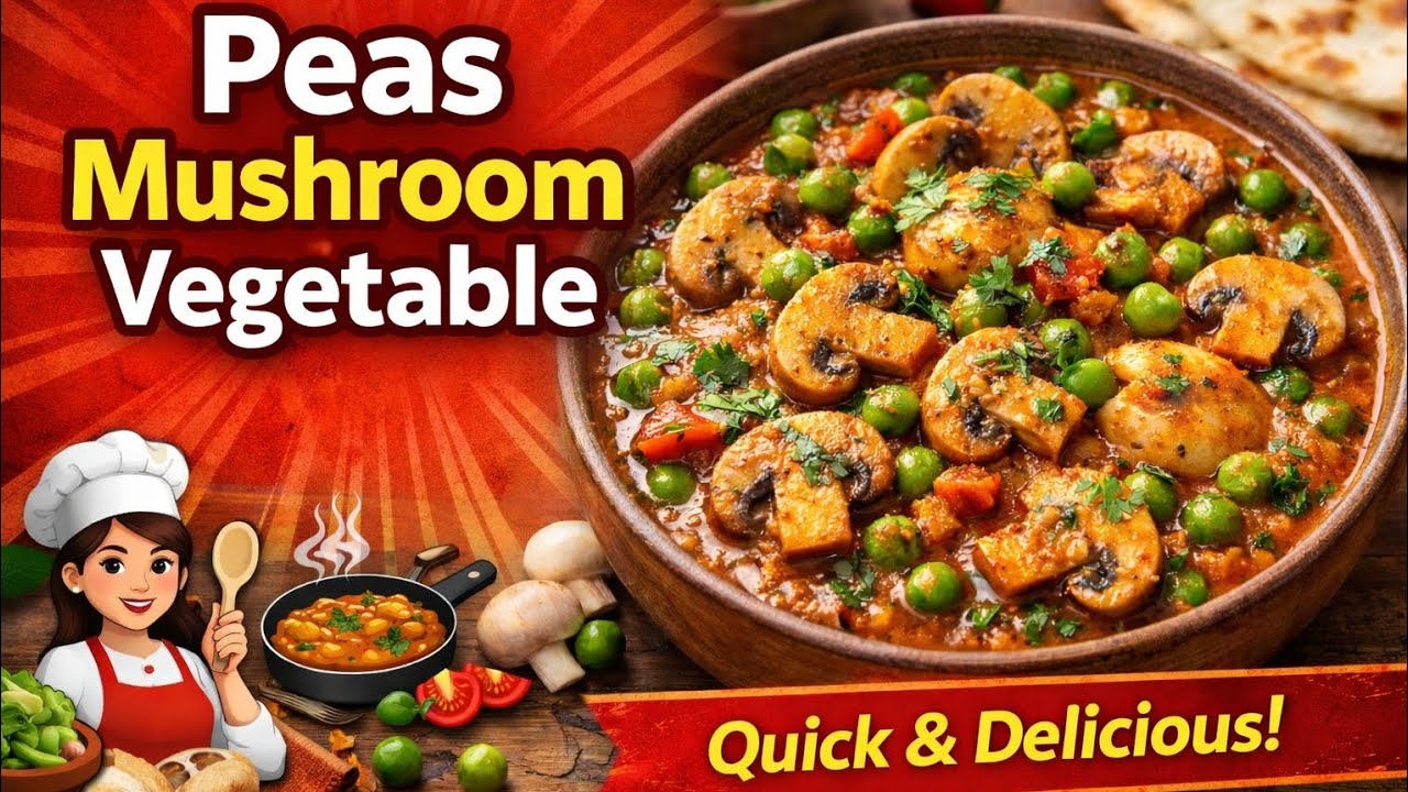 EASY AND HEALTHY मटर मशरुम की सब्ज़ी. peas mushroom 🍄 vegetables 