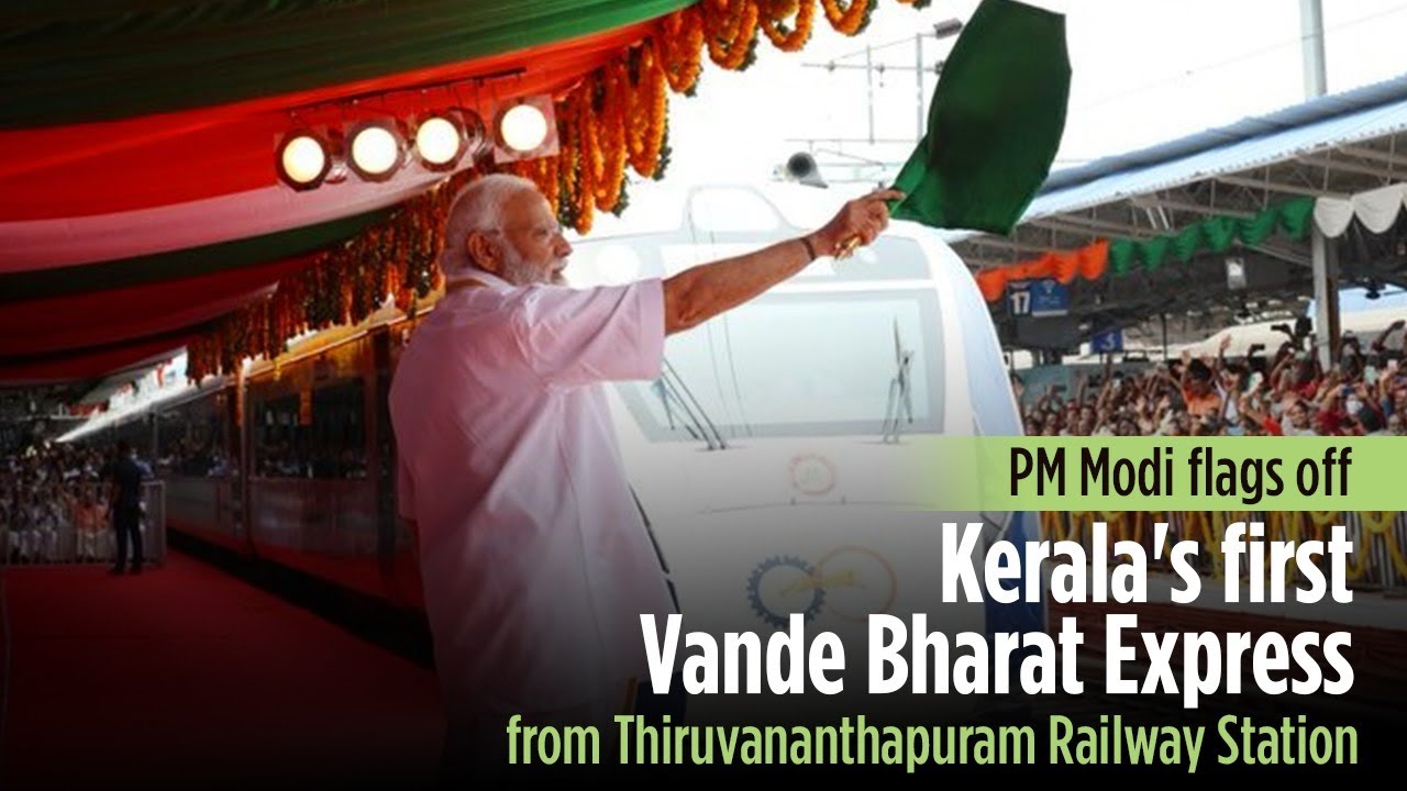 PM Modi flags off Kerala's first Vande Bharat Express from Thiruvananthapuram Railway Station
