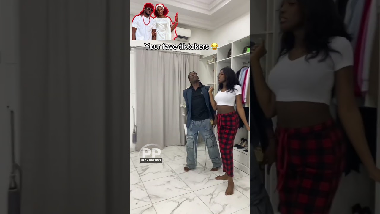 Rudeboy Psquare’s New wife, Ifeoma Ivy, doing tiktok with her siblings. 
