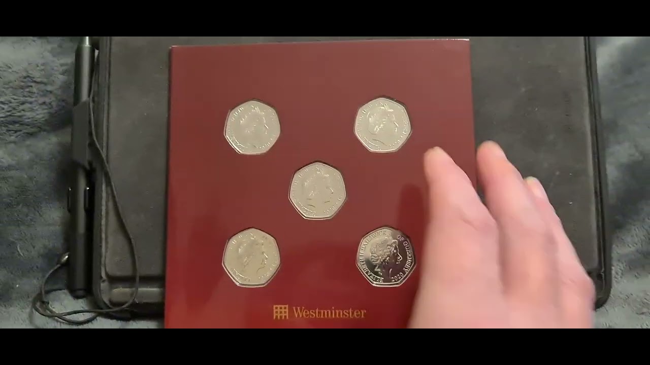 Christmas Carols, A 5 coin 50p set from Guernsey dated 2020.