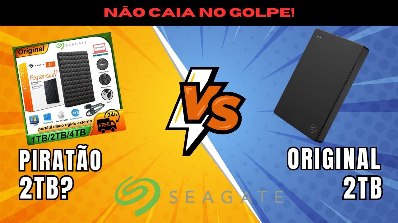 🚨 Cuidado com HDs Externos Falsificados! Comparativo: Seagate 2TB Original vs. Falso