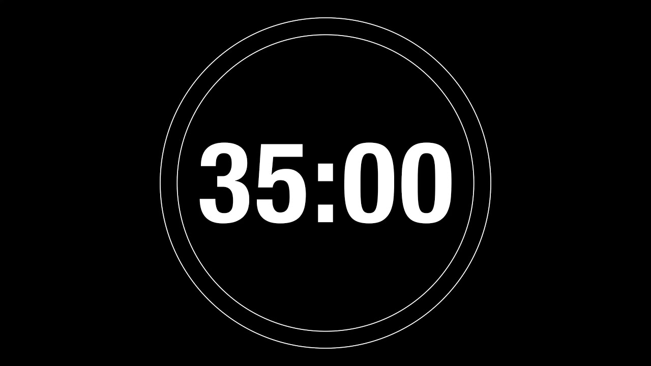 35 Minute Timer - 2100 Second Timer Countdown with progress ring (4K)