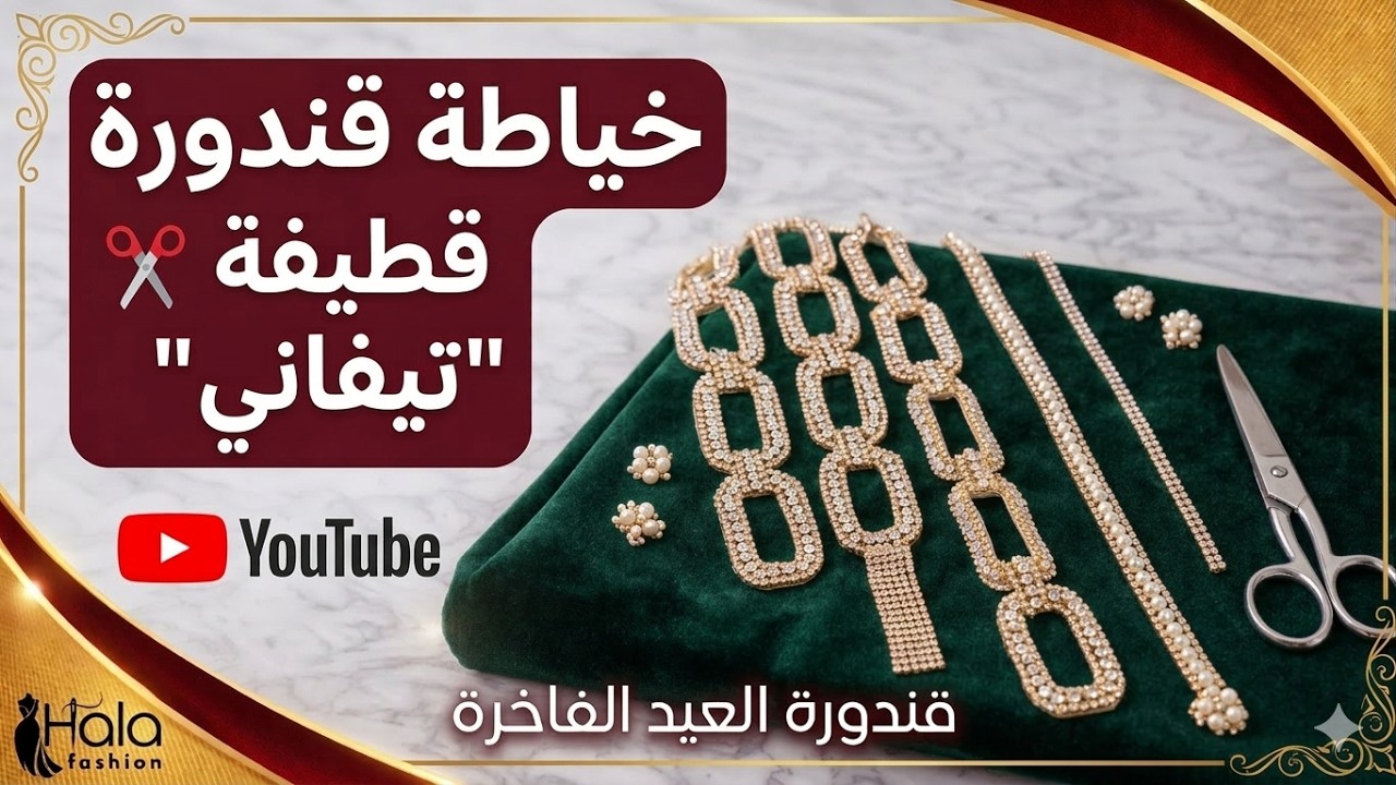 مودال تيفاني قطيفة جديد 2026.. أرقى قنادر العيد لخياطة متميزة 🌙✨