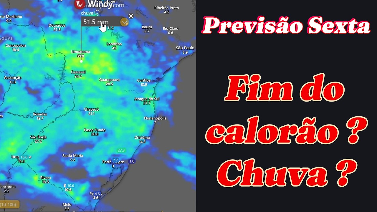 Previsão para sexta 13 de fevereiro