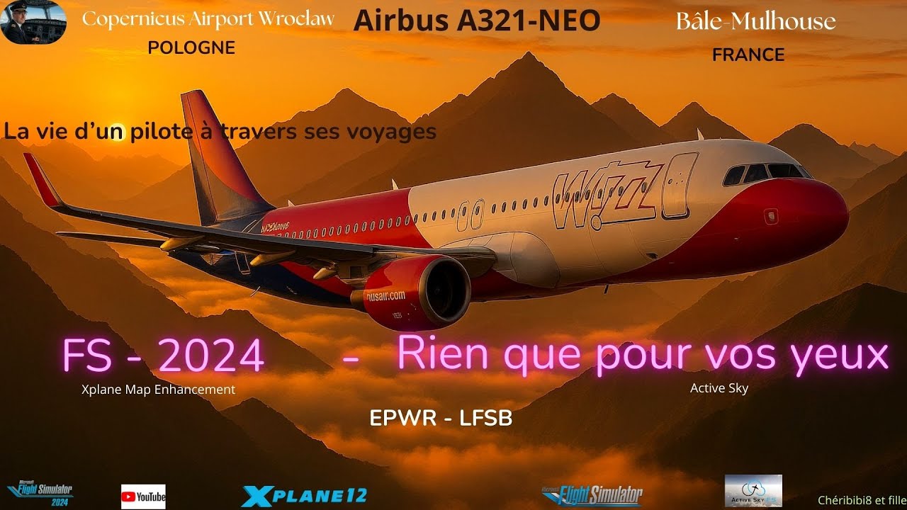 Microsoft flight 2024 , A320 - Néo  , Wrocław - Bâle-Mulhouse