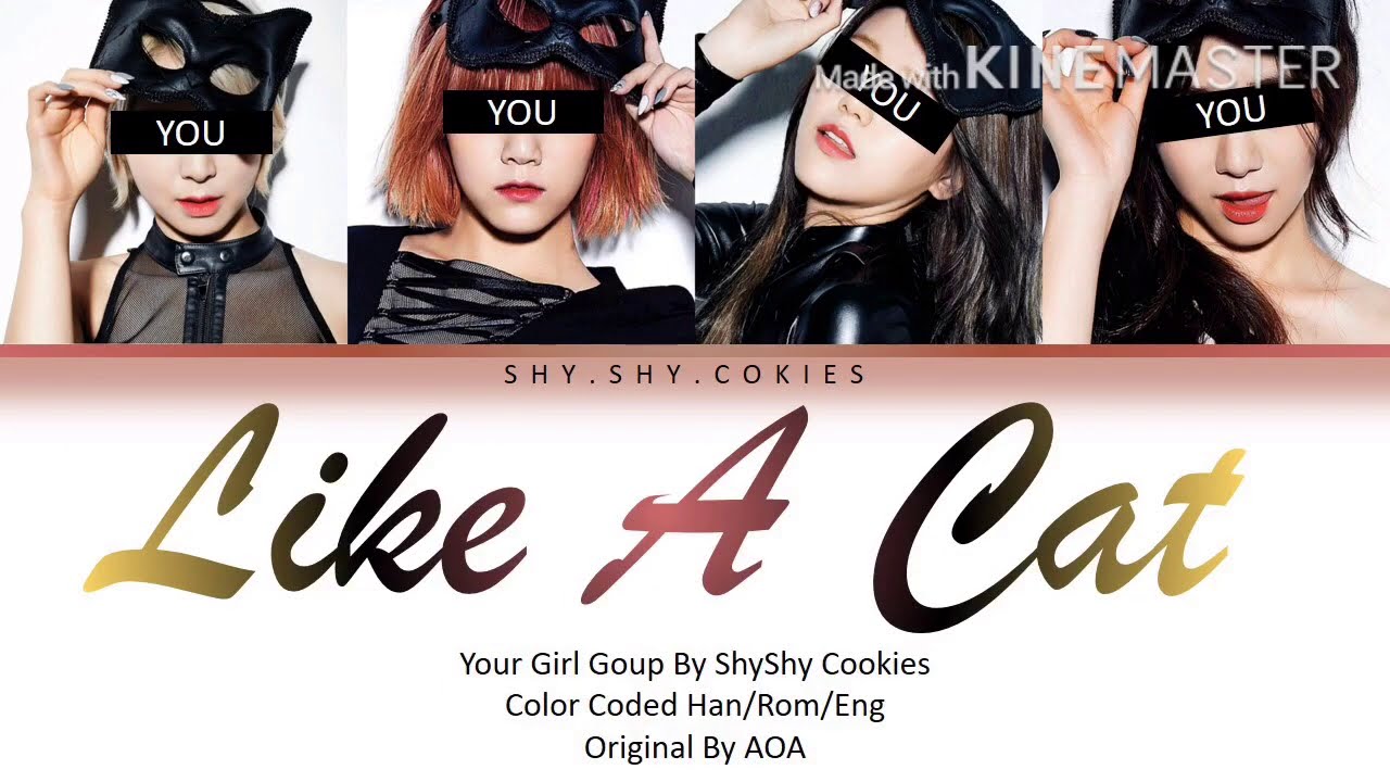 Your girl group 4 members (color coded lyrics)Like A Cat Original By AOA
