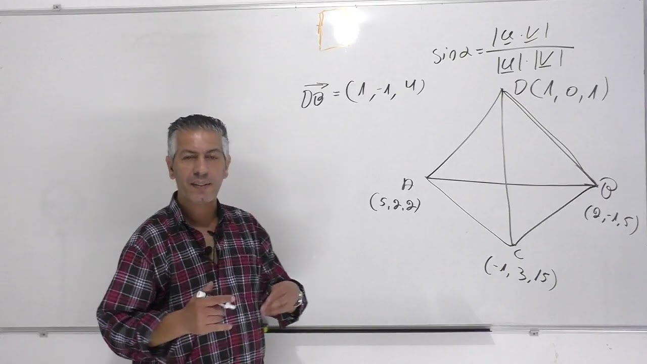 קורס הוקטור האלגברי -שיעור 23-זוית בין ישר למישור.