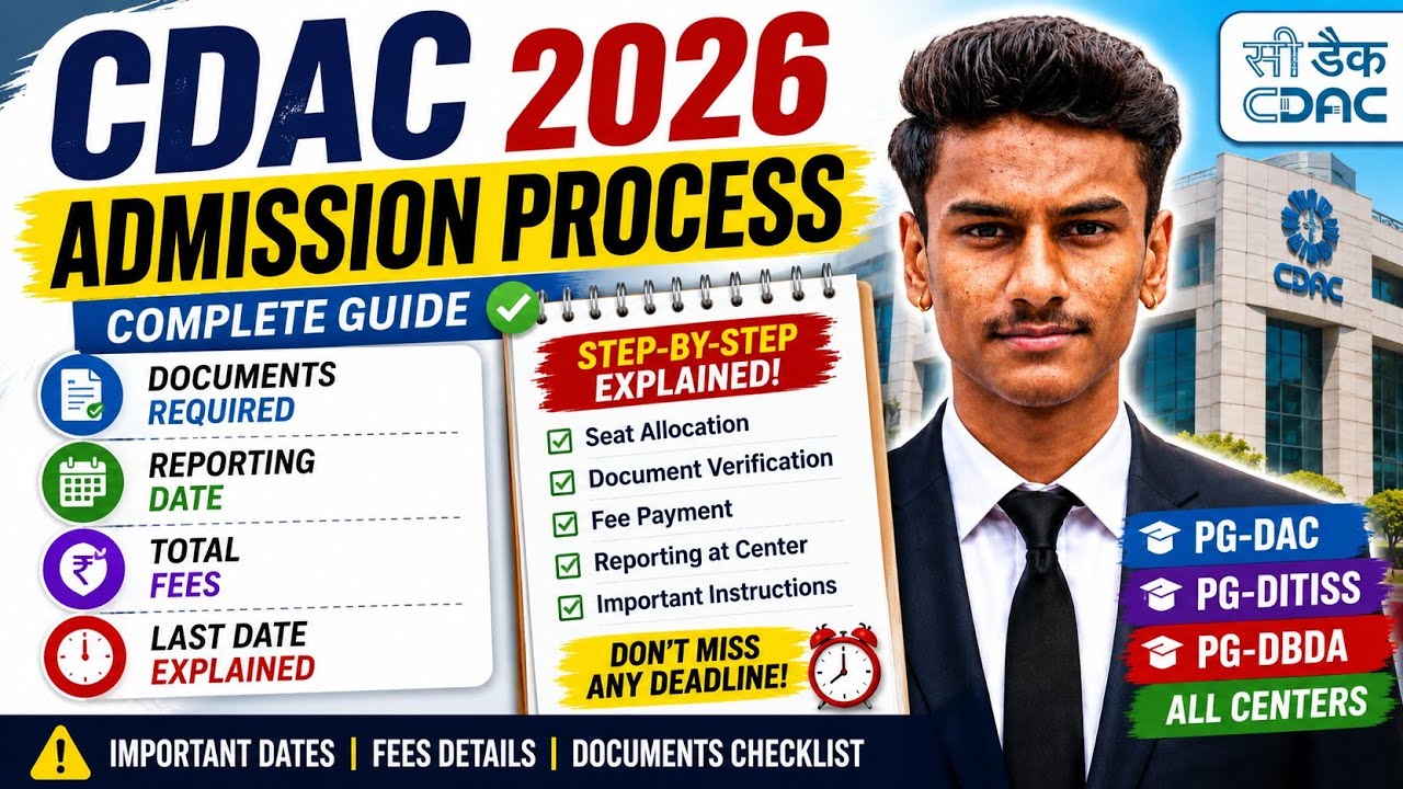 CDAC Admission Process 2026 | Documents Required 📄 | Reporting Date | Total Fees | Last Date Expl...