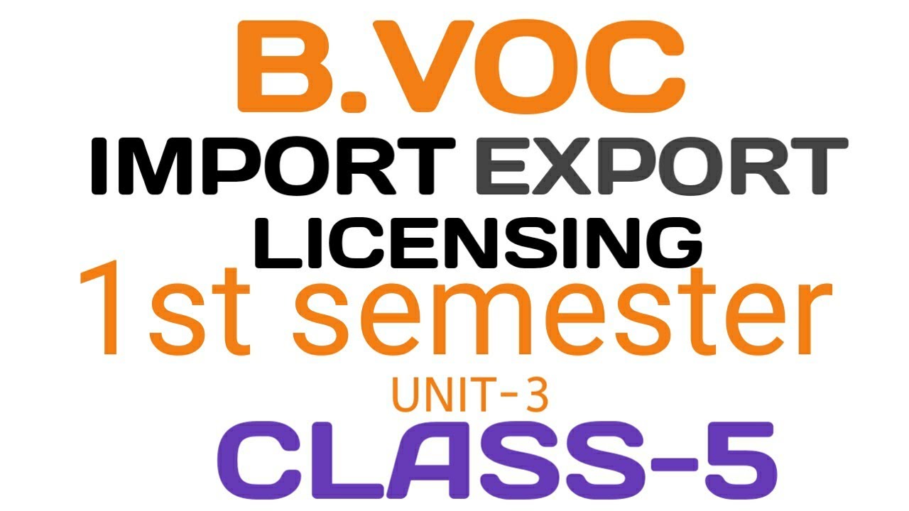 CLASS 5 || B.VOC ||EXPORT CONTRACT AND PROCEDURE