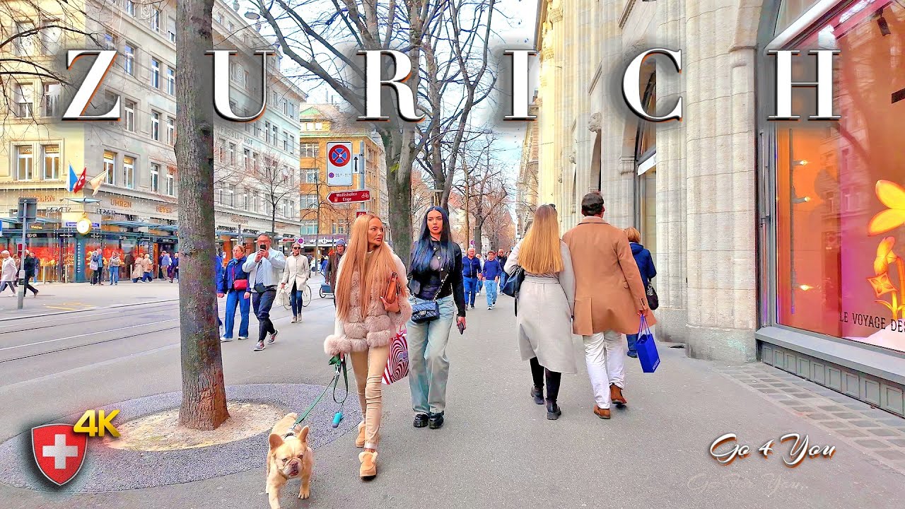 Switzerland Zurich 4K Walking Tour 🇨🇭 Explore the winter streets in City Center ✨ Ambient Sound