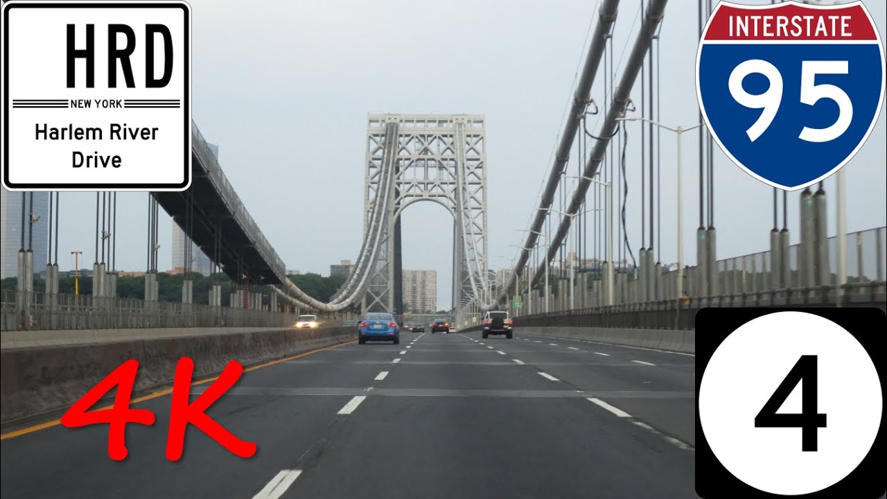 ⁴ᴷ George Washington Bridge (Upper Level) westbound/outbound (East Side to NJ 4) [4K VIDEO]