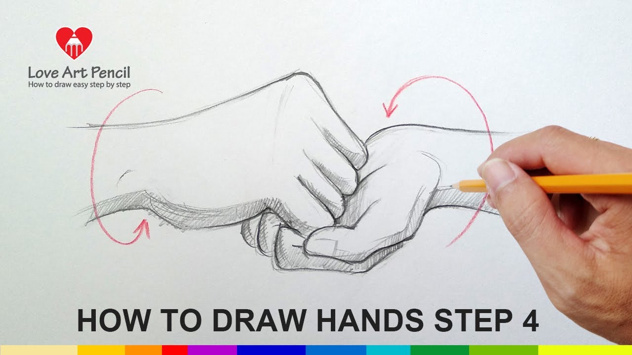 How to draw hands - washing hands drawing - Step 4