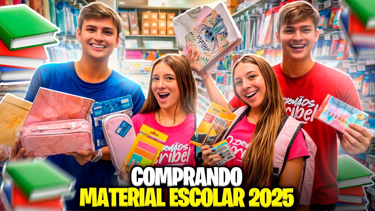 COMPRANDO O MATERIAL ESCOLAR 2025 DAS NOSSAS IRMÃS ! •Irmãos Scribel•