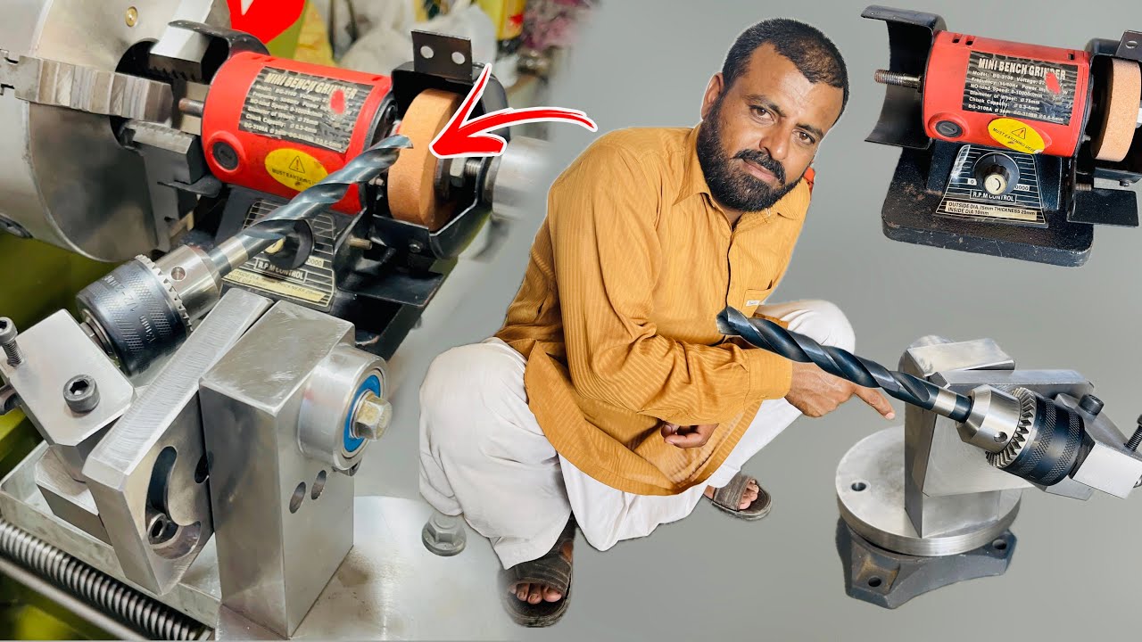 A master drill sharpener tool making in new technique | New international tool making ideas on lathe