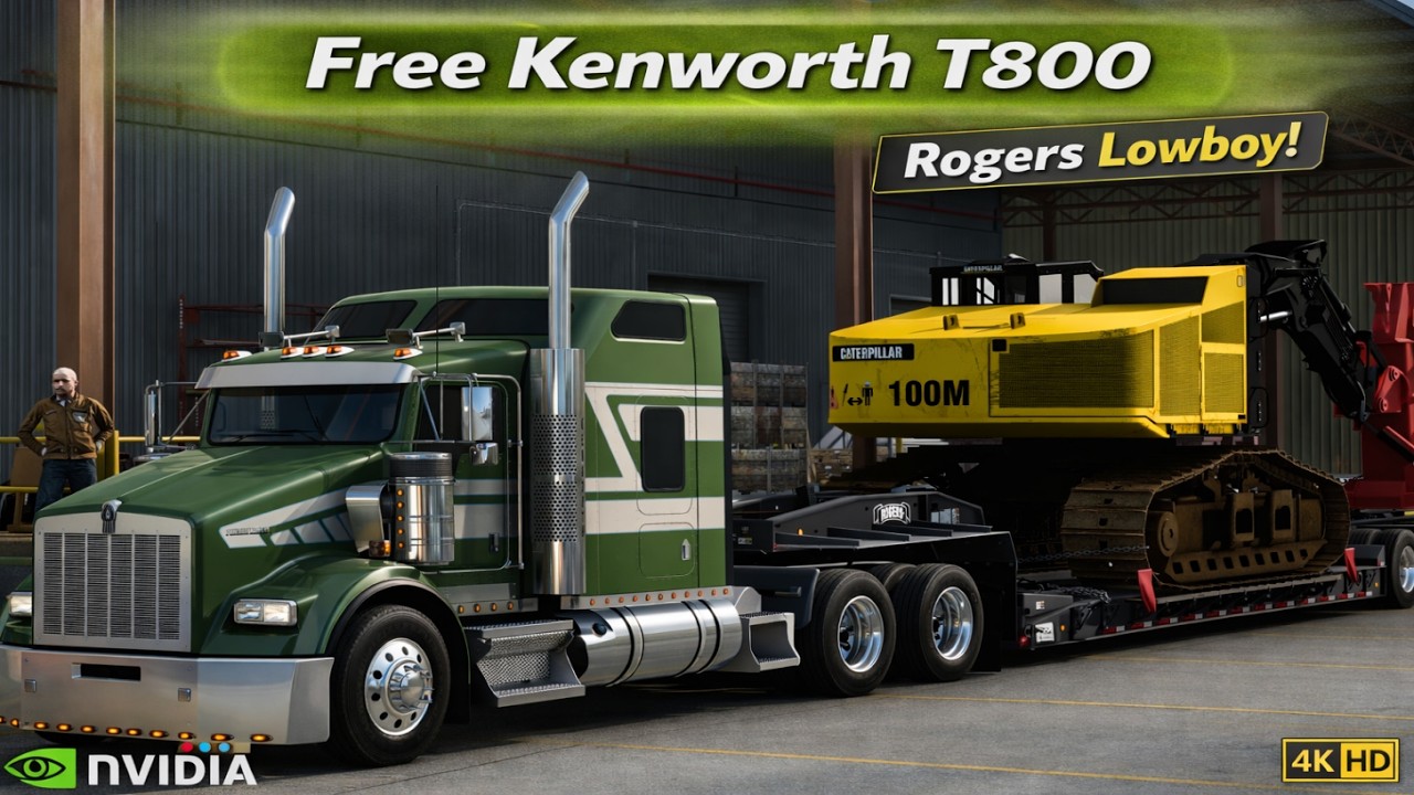 *Free Kenworth T800* Feller Buncher Hauled Winslow to Gallup *JBX2/TAA Graphics* ATS 4K 1.58