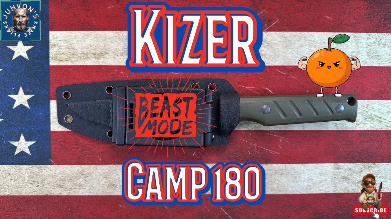 Лучший походный нож от Kizer?! 💪 Зверский Camp 180 в версии AEB-L — обзор ножа с фиксированным кл...