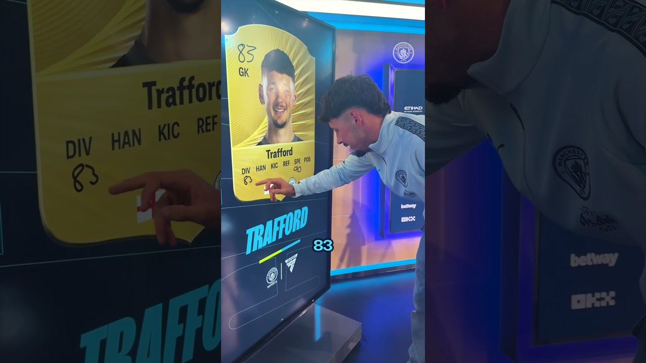 James Trafford predicts his FC 26 rating! 🧤🌟  #mancity #FC26 #ultimateteam #shorts