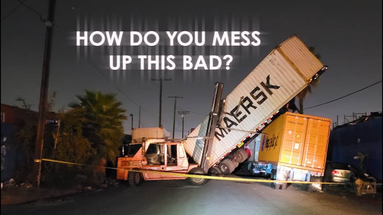 Drunk forklift driver + containers = FAIL
