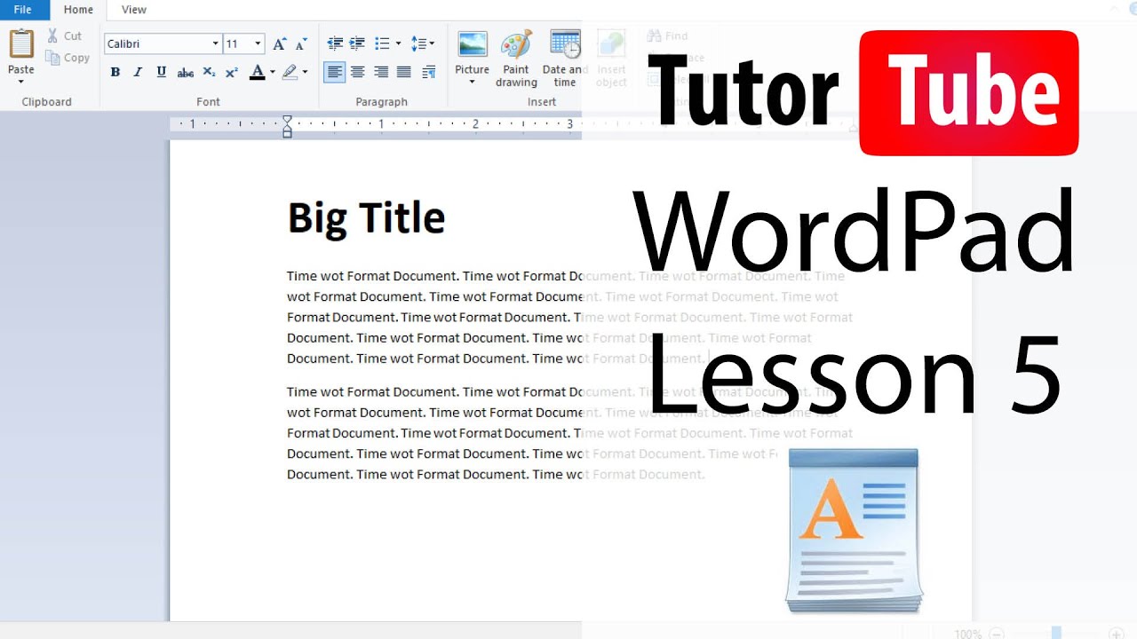 WordPad - Tutorial 5 - New, Save, and Open Files