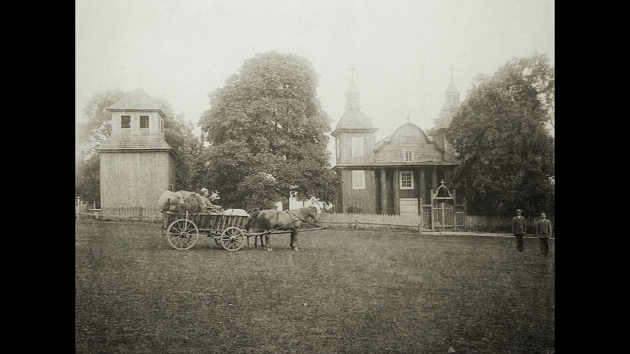 Gmina dziewieniska, kościół w miasteczku Konwaliszki. Fotografia - Jan Bałzukiewicz, ok. 1900 r..