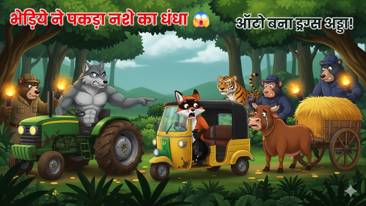 ऑटो की आड़ में नशे का धंधा 😱 | क्या लोमड़ी रंगे हाथ पकड़ी जाएगी? | Cartoon Story in Hindi