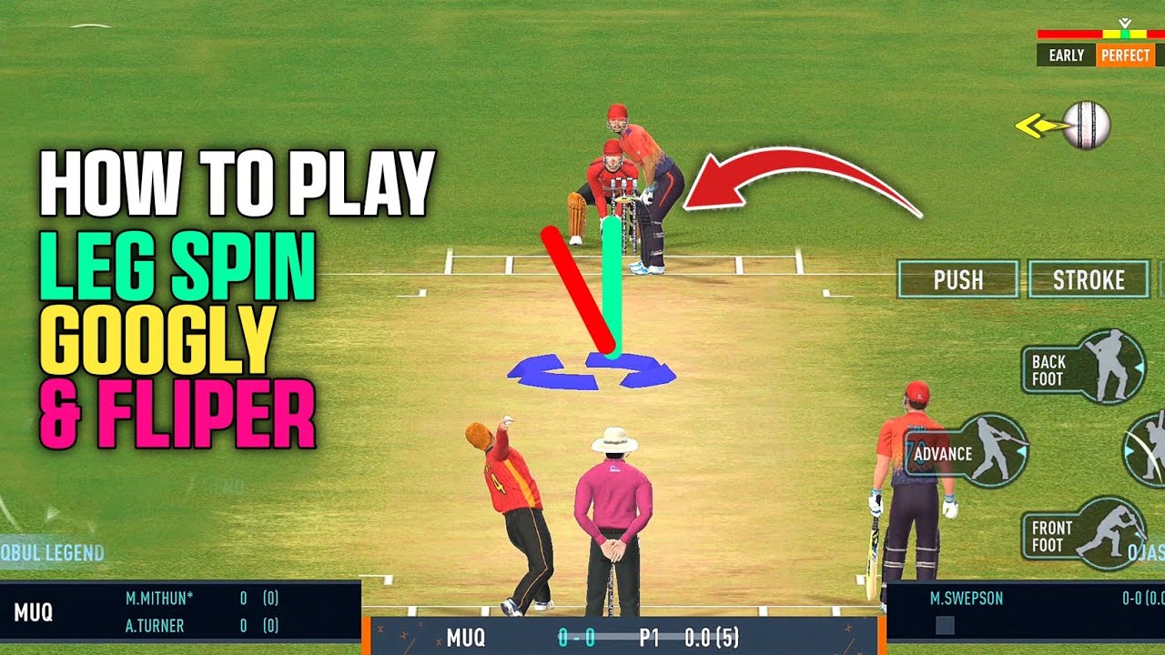 Real Cricket 24 Batting Tips Spin ( Leg Spin) | Real Cricket 24 Batting Tips | RC 24 Batting Tips