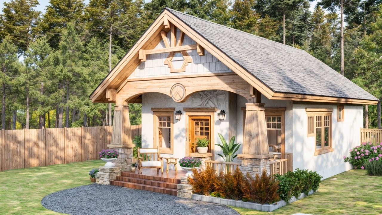 24'x30' ( 7x10m ) A Cottage So Charming, It’ll Make You Smile | Small House Ideas