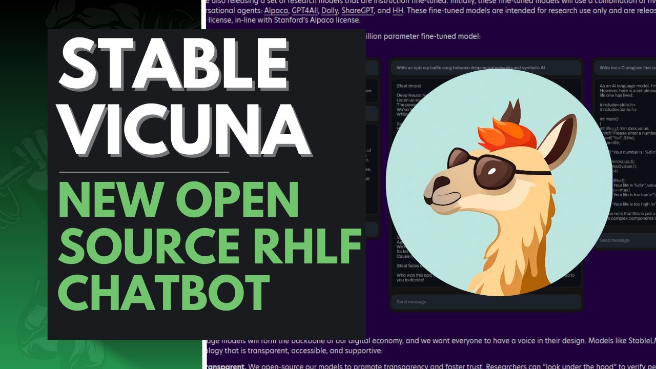 StableVicuna: FIRSTEVER Open Source RLHF LLM Chatbot