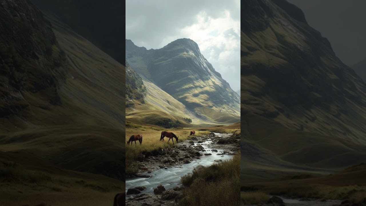 scotland mountains with a stream and wild 2