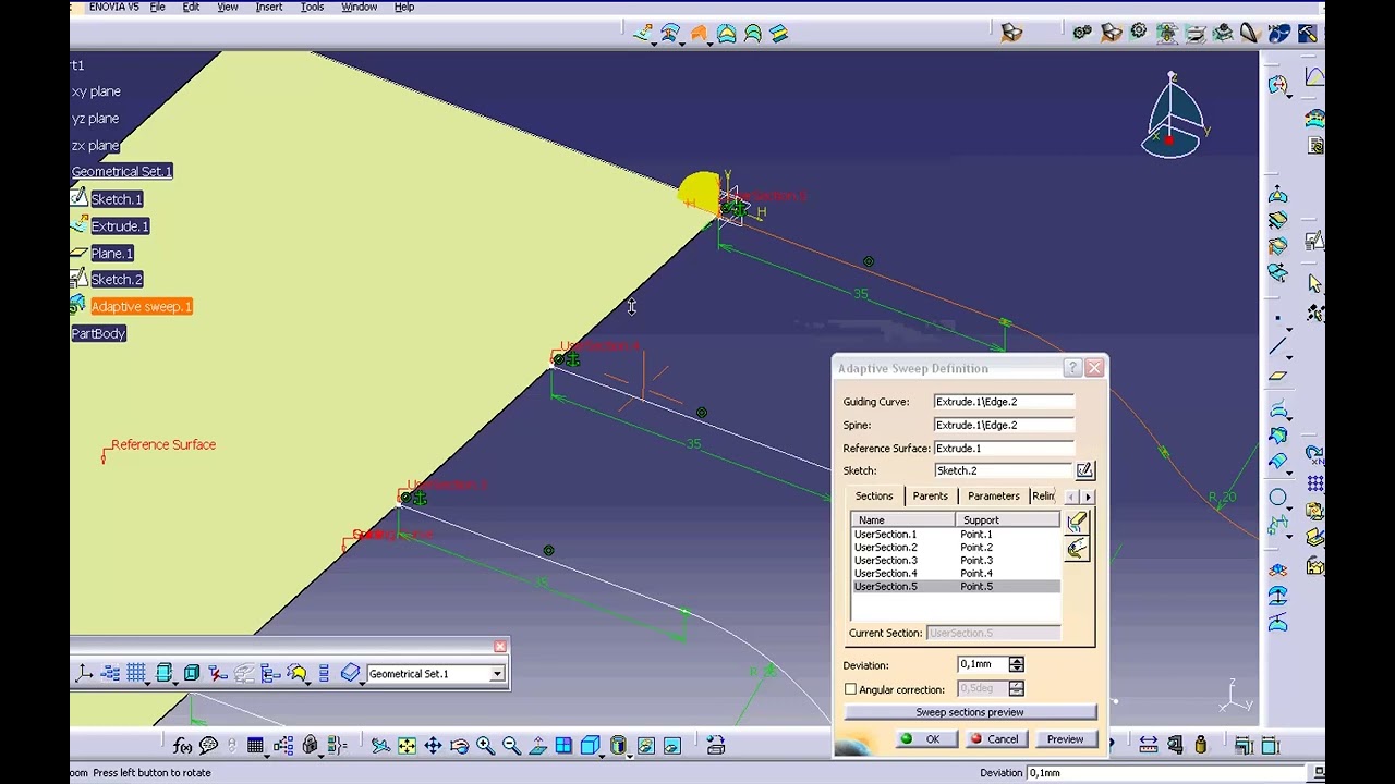 Adaptive Sweep   -  CATIA V5  - CATIALOG