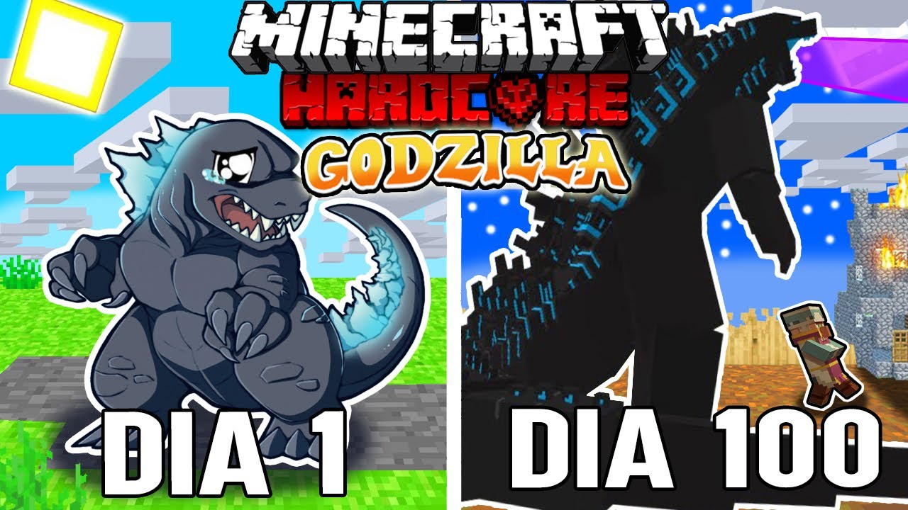 🌀Sobreviví 100 DÍAS siendo GODZILLA en Minecraft HARDCORE!