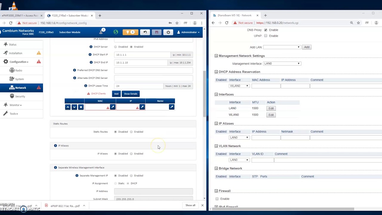 ePMP vs Ubiquity GUI Comparison