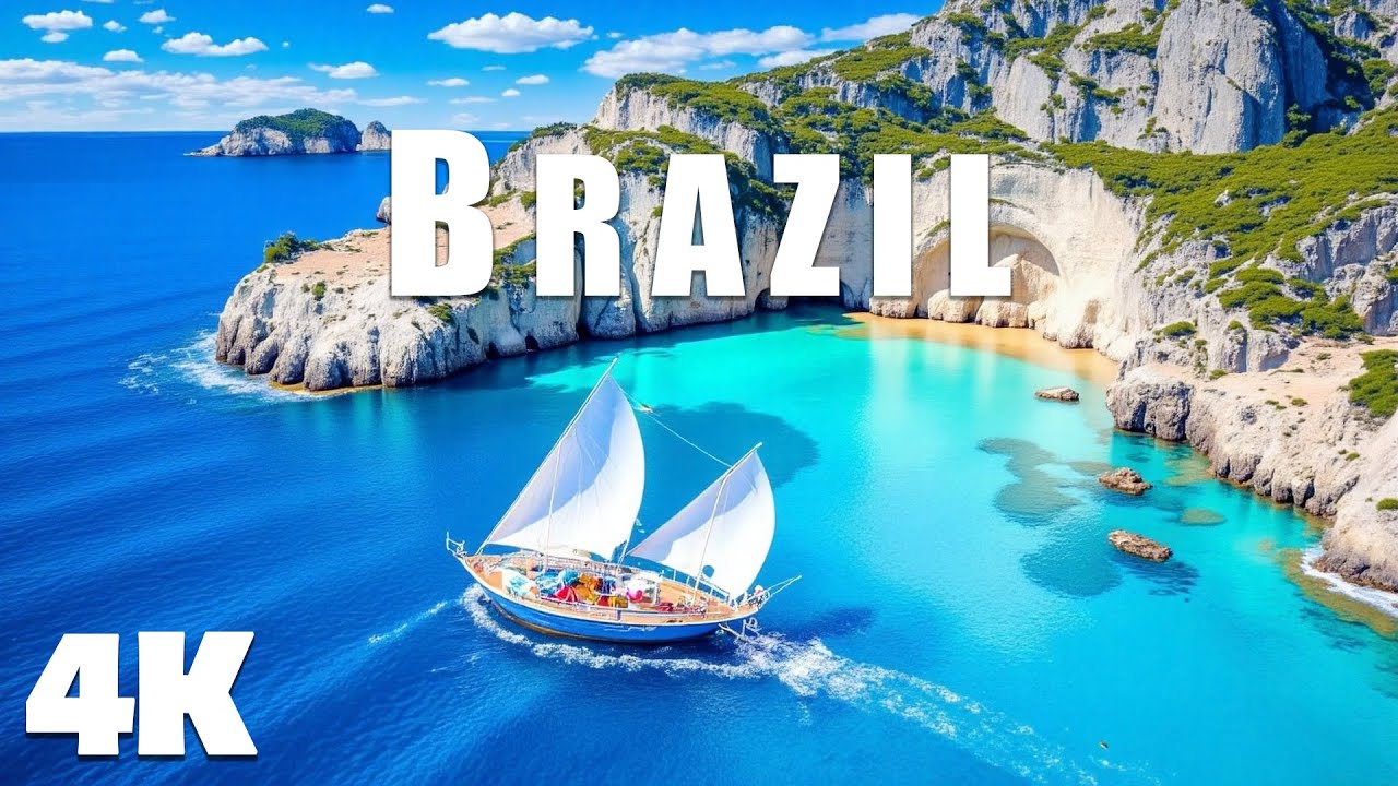 BRAZIL 4K Ultra HD - DRONE FOOTAGE ULTRA HD, Relaxing Music Along With Beautiful Nature