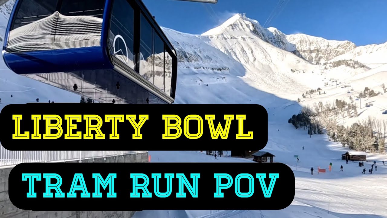 Experience a POV ski run down Libery Bowl on Lone Peak at Big Sky Ski Resort in Montana.