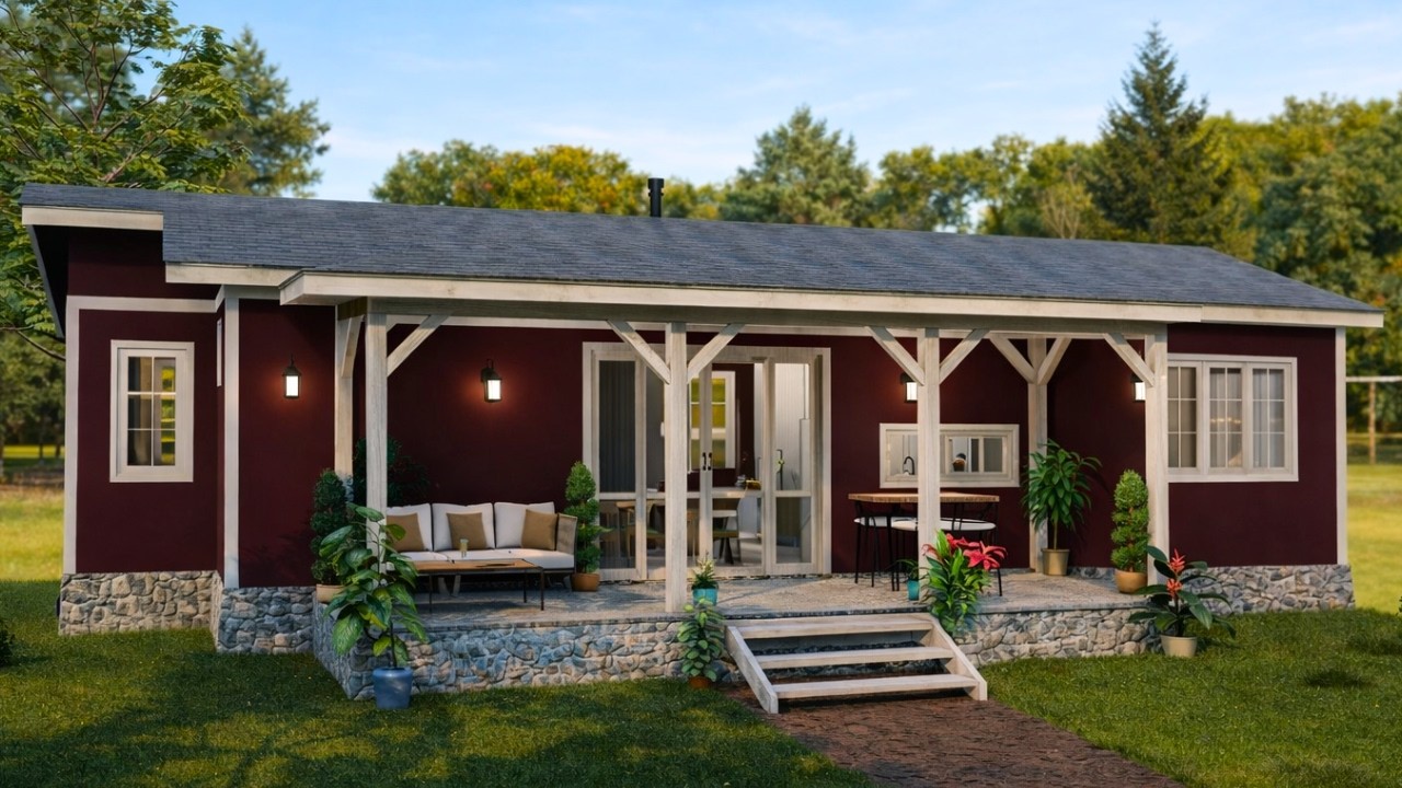 7x15 m (23x49 ft) 3 Bedroom Cottage House Design | Long Lot Modern Family Home