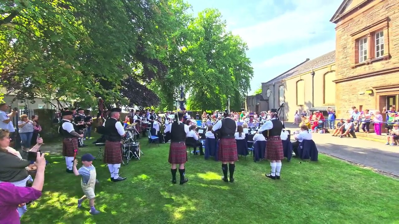 Selkirk Siver band and Selkirk Pipe band. Highland Cathedral.
