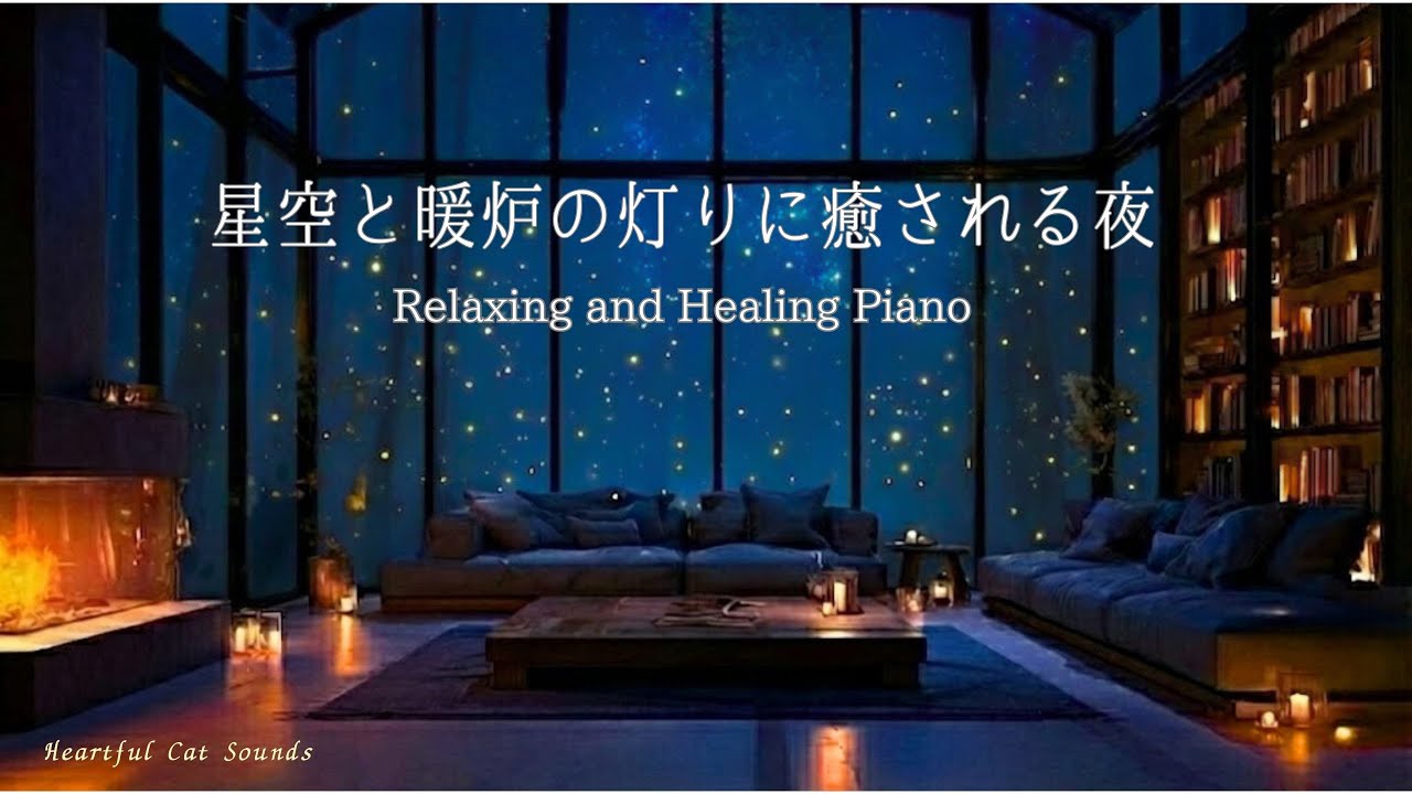 星空と暖炉の灯りにゆっくり癒されるピアノBGM｜睡眠・読書・作業用｜Starry Nigit Healing Piano