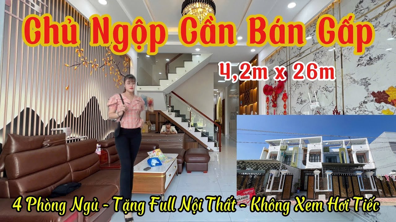 ⚡Chủ Ngộp Bán Gấp Nhà 4,2x26m – 4 PN – Tặng Full Nội Thất, Không Xem Là Tiếc! #nhangop #bangap 