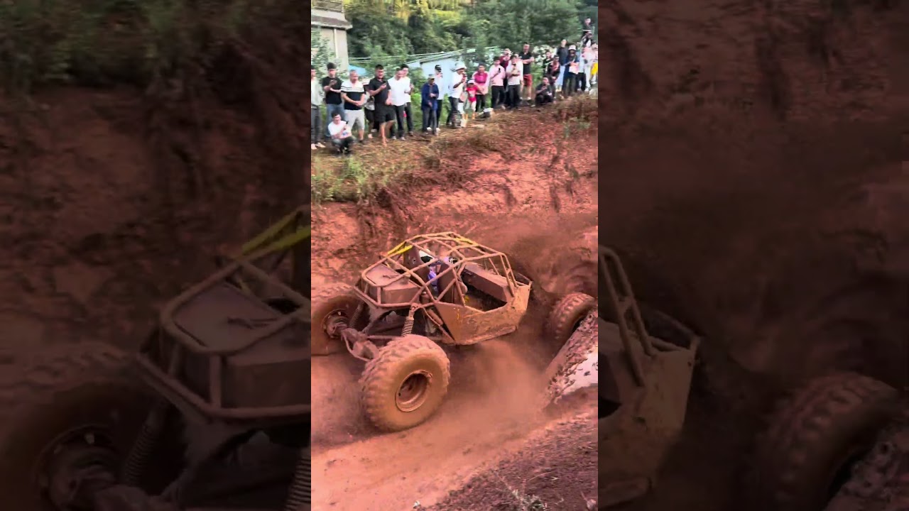 Fire, mud, and a brutal hill climb fail! This driver is fearless 💯🚜 #fullsend #4x4