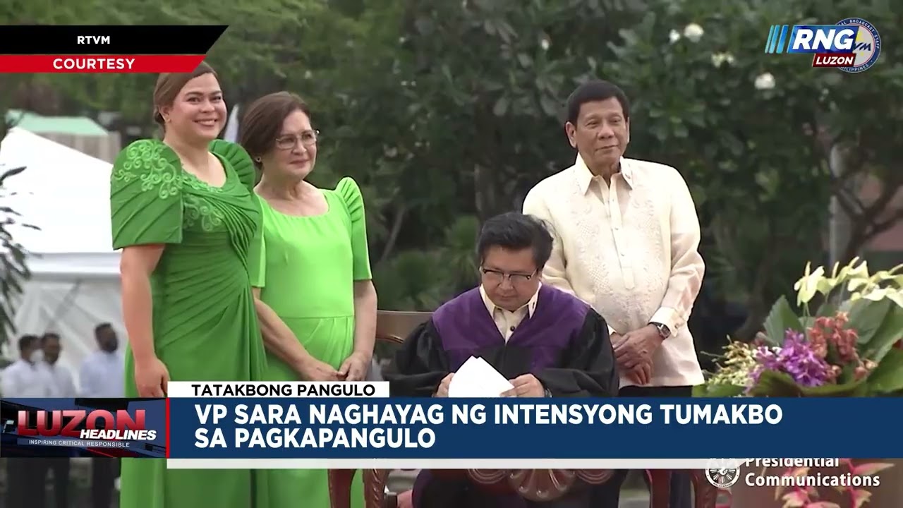VP Sara naghahayag ng intensyong tumakbo sa pagkapangulo | Luzon Headlines