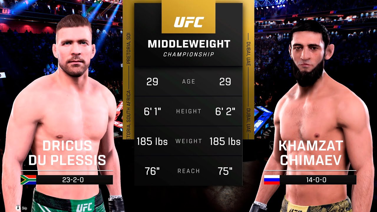 Dricus du Plessis vs Khamzat Chimaev | UFC 5 | 4K 60FPS